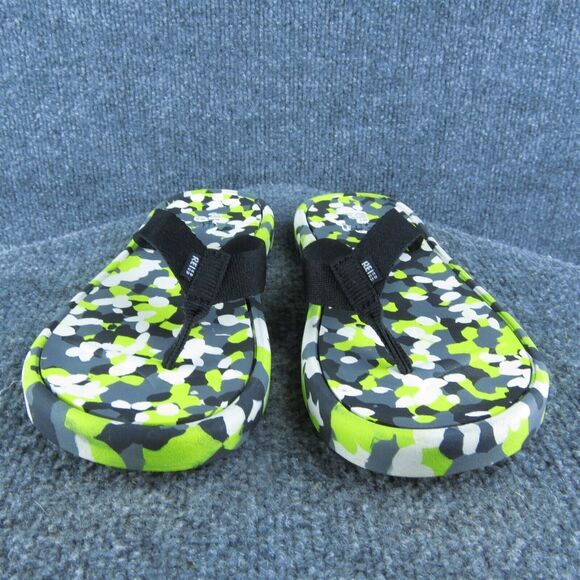 REI‎ Co-op Recycled Mens Size 7 Wide Strap Neon Pride Camo Flip Flops Sandals - Picture 2 of 10